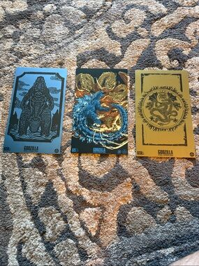 Loot Crate Godzilla Trio Art Prints - Blue, Gold, Yellow